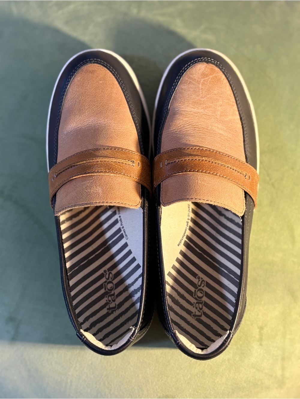 Taos Upward Size 8 Loafers Natural - Comfort Leather Slip On Supportive Shoes - Picture 4 of 7